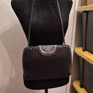 Whiting And Davis International Black Metal Purse